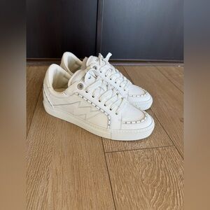Zadig & Voltaire 37 White Lightning Bolt Sneakers. 🥥⚡️